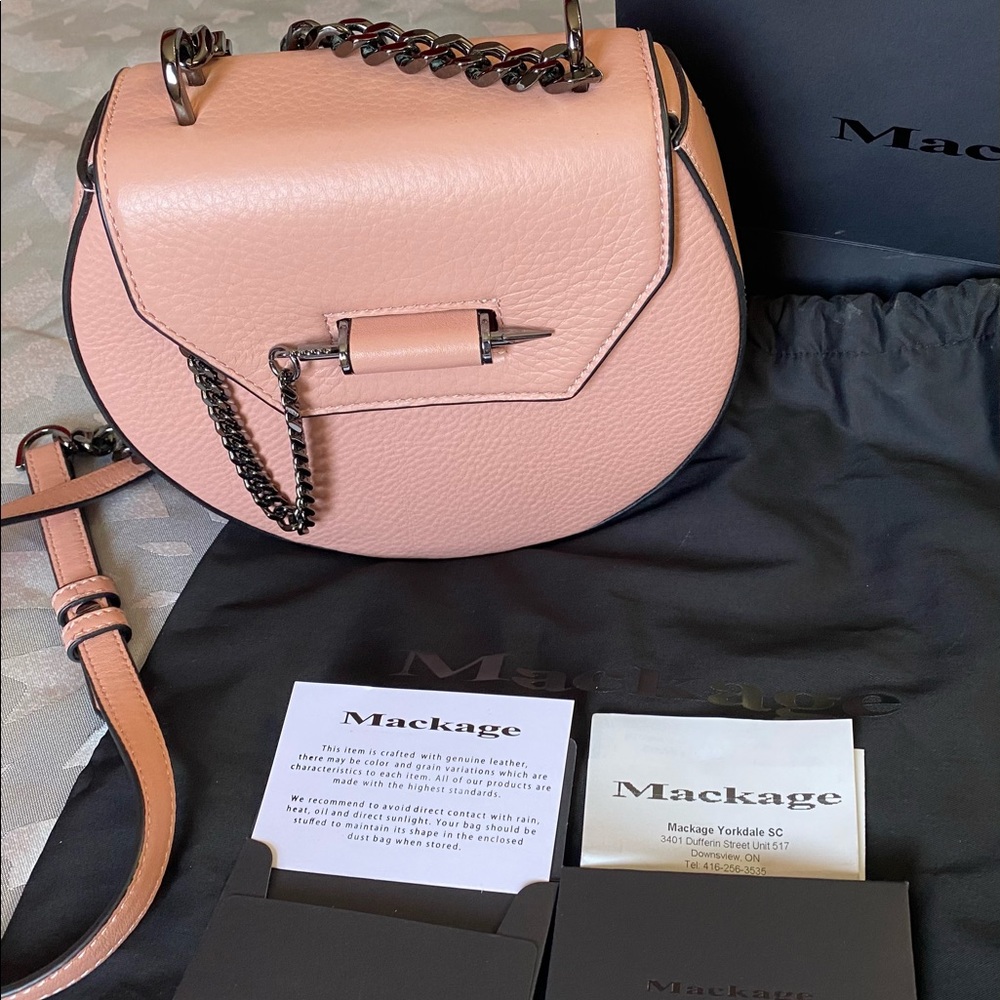Mackage Pink Leather Crossbody Bag